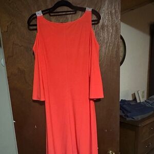 Cold shoulder Salmon colored dress